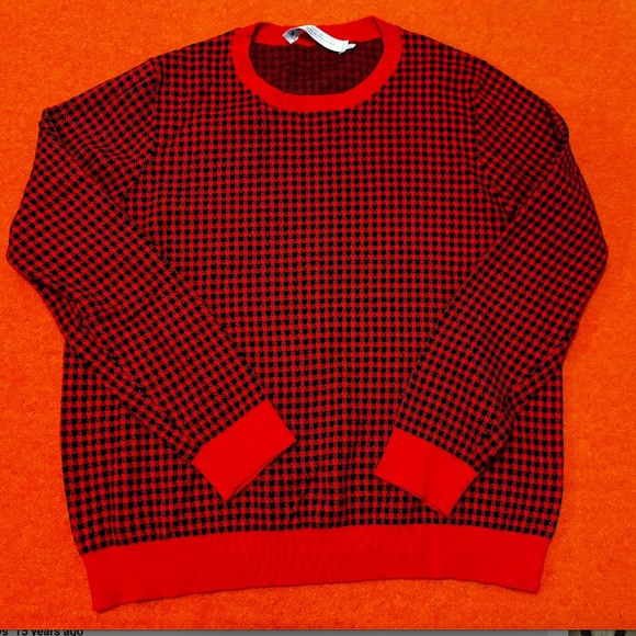 Rustic red and black organic cotton gingham sweater EUC - Picture 2 of 8